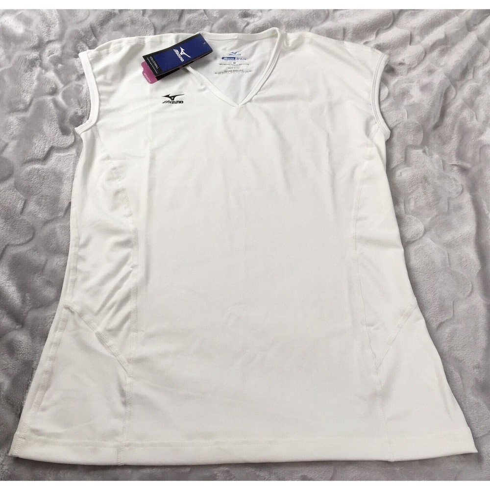 Mizuno Drylite Womens Volleyball Lightweight Performance Top White NWT, Size M
